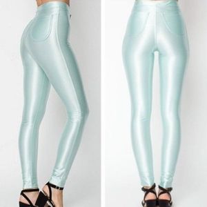 American Apparel Disco Pant in Menthe (Mint) Green High Waisted leggings
